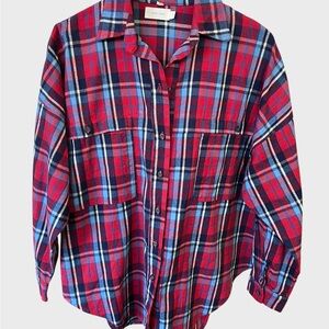 Nico. Nico Red and Blue Plaid women’s Shirt